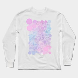 Pastel Cotton Candy Polka Dot Bubble Pattern Long Sleeve T-Shirt